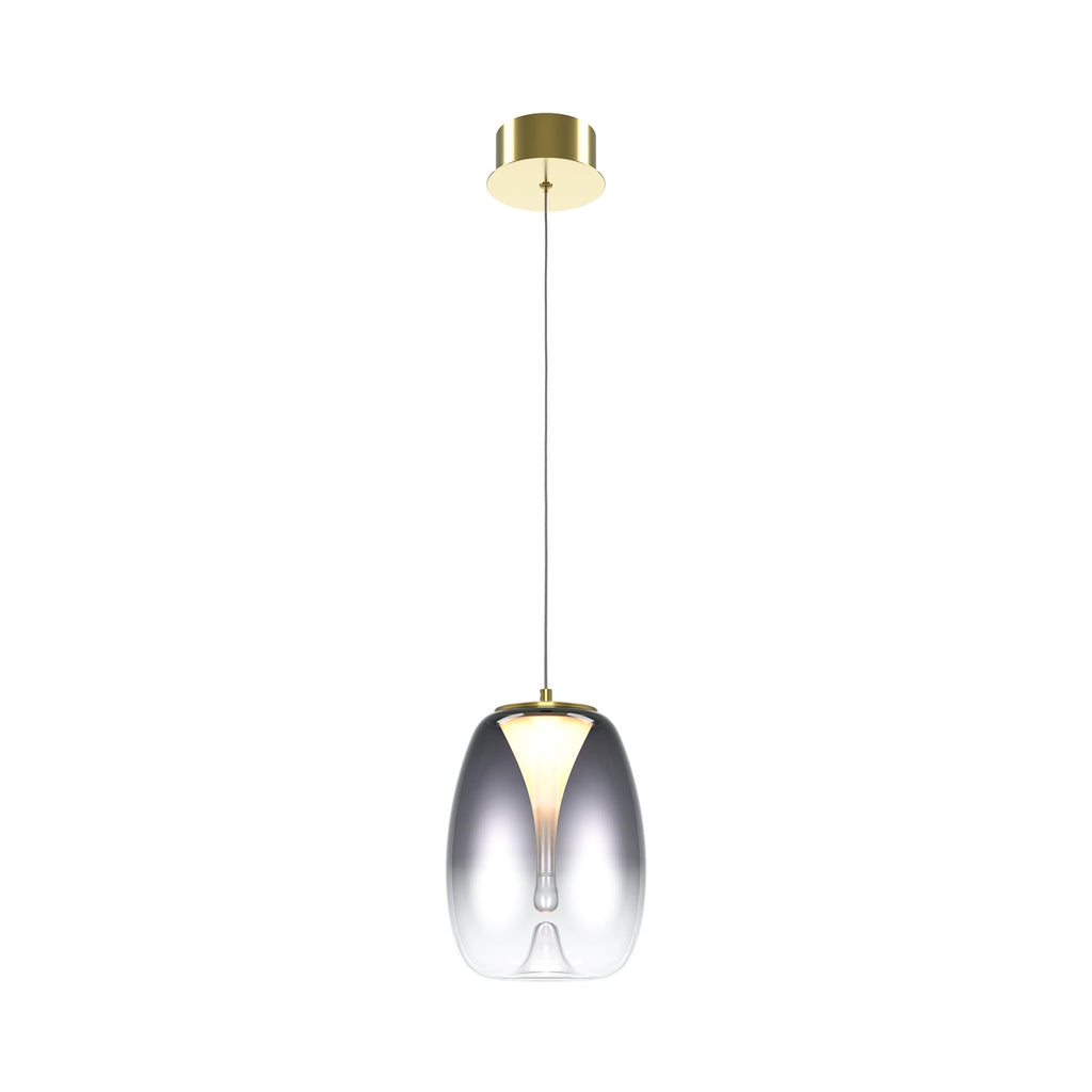 LED pendellampe Splash røykgrå glass Ø20 cm forfra