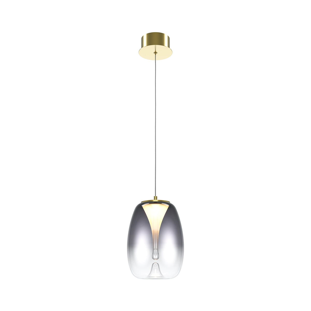 LED pendellampe Splash røykgrå glass Ø20 cm forfra