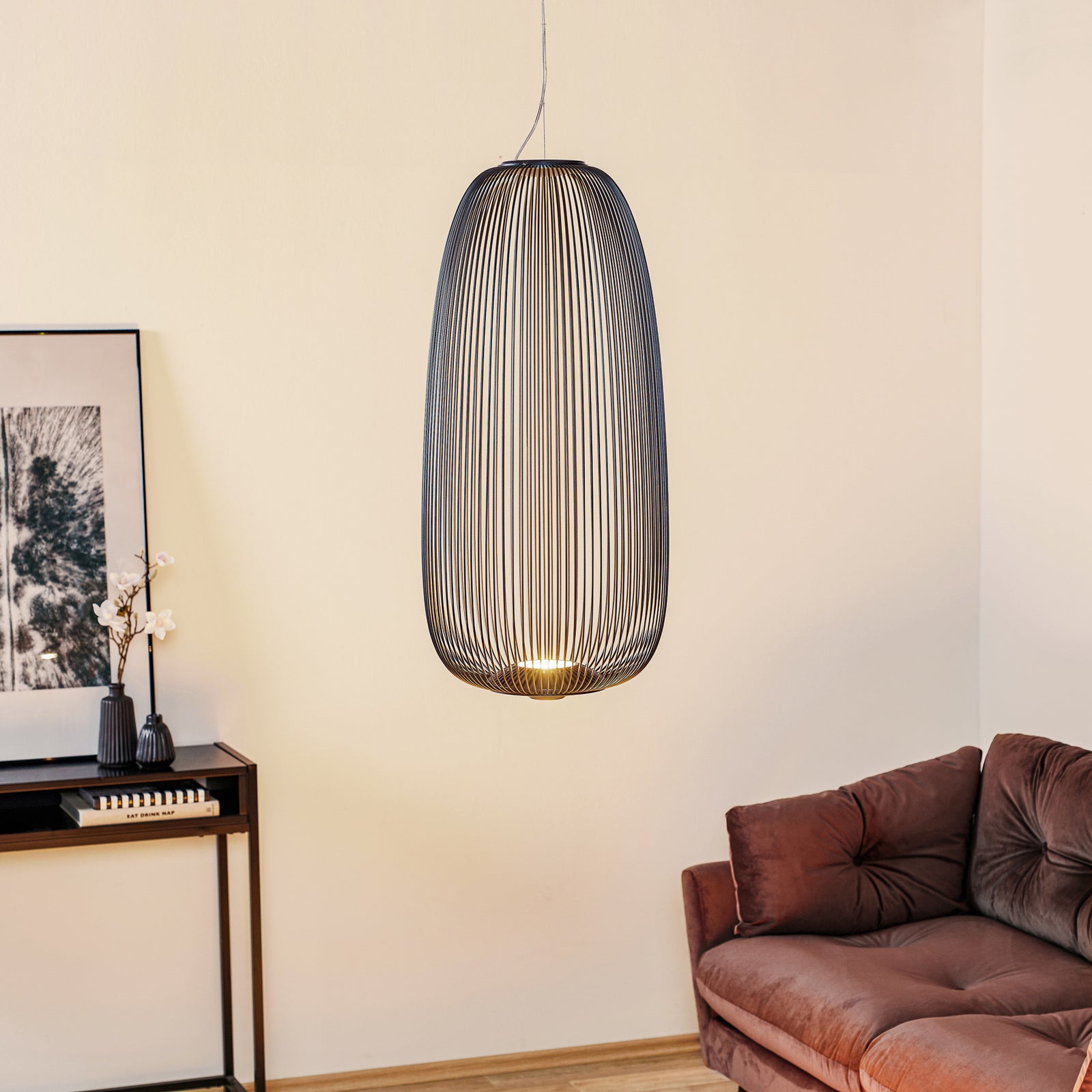 LED pendellampe Spokes 1 dimbar grafitt bakside