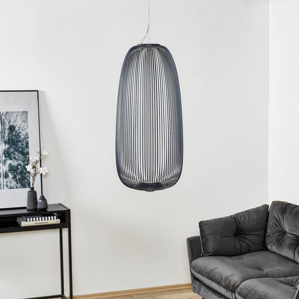 LED pendellampe Spokes 1 dimbar grafitt detalj av burdesign