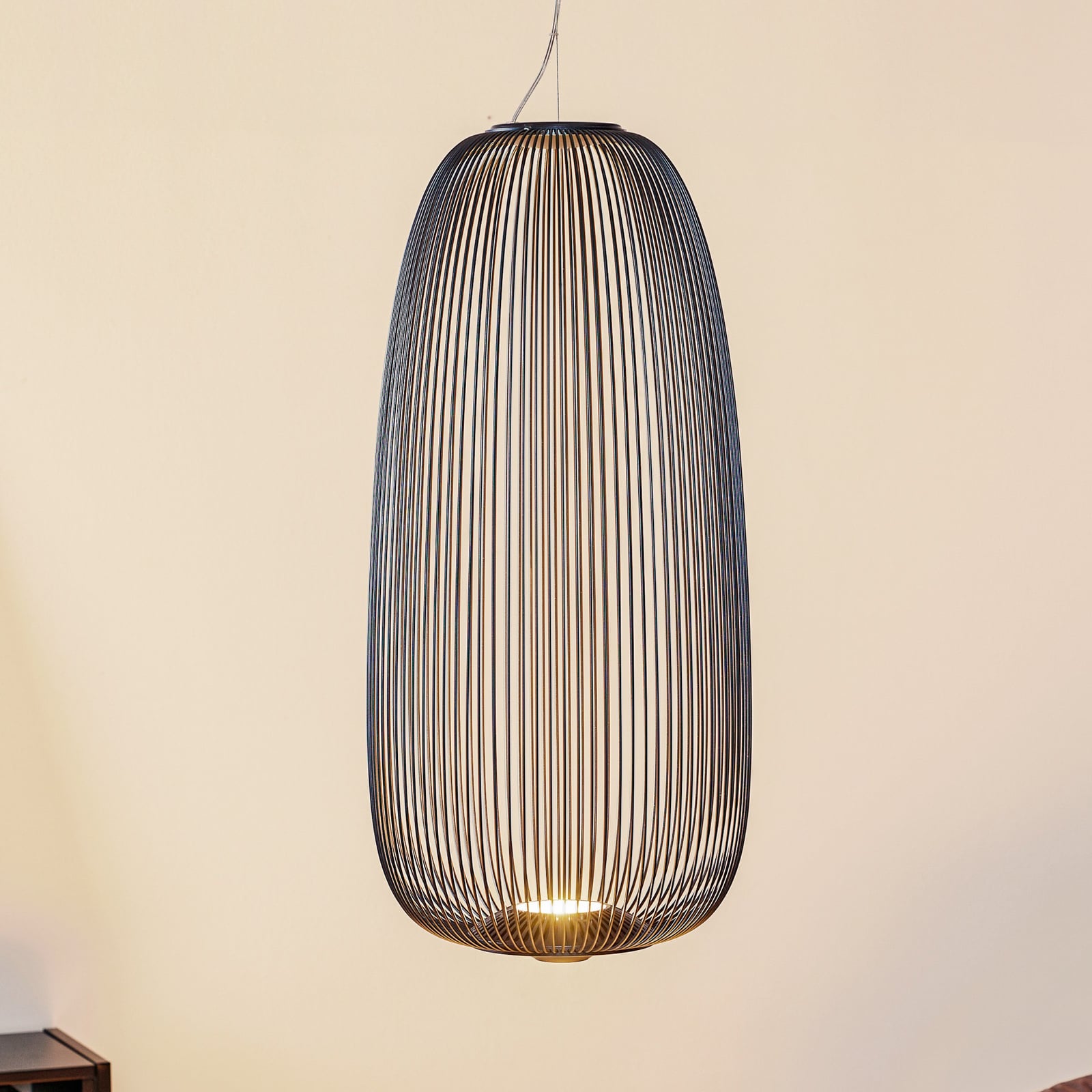 LED pendellampe Spokes 1 dimbar grafitt forfra