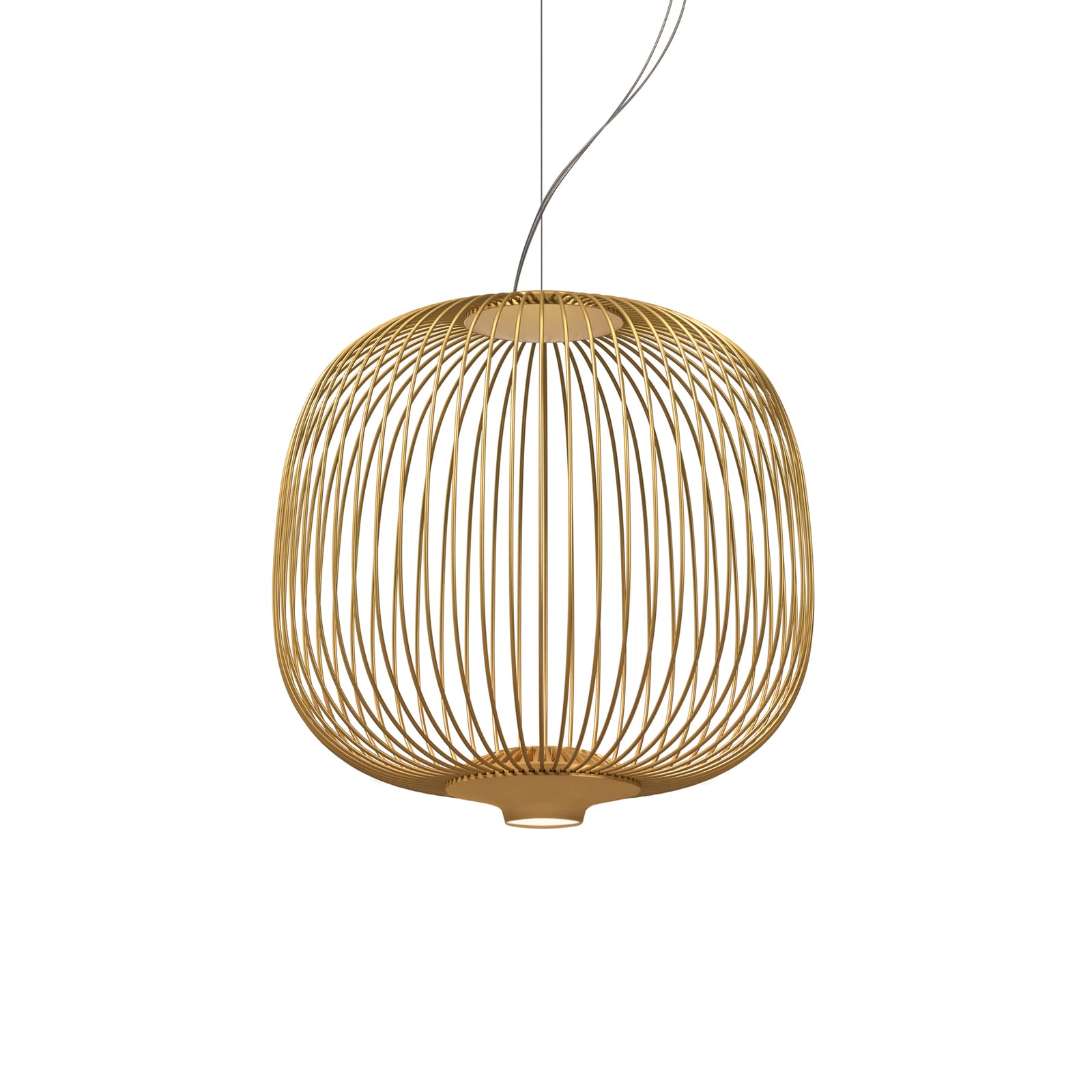 LED pendellampe Spokes 2 piccola dimbar gull Ø34 cm forfra