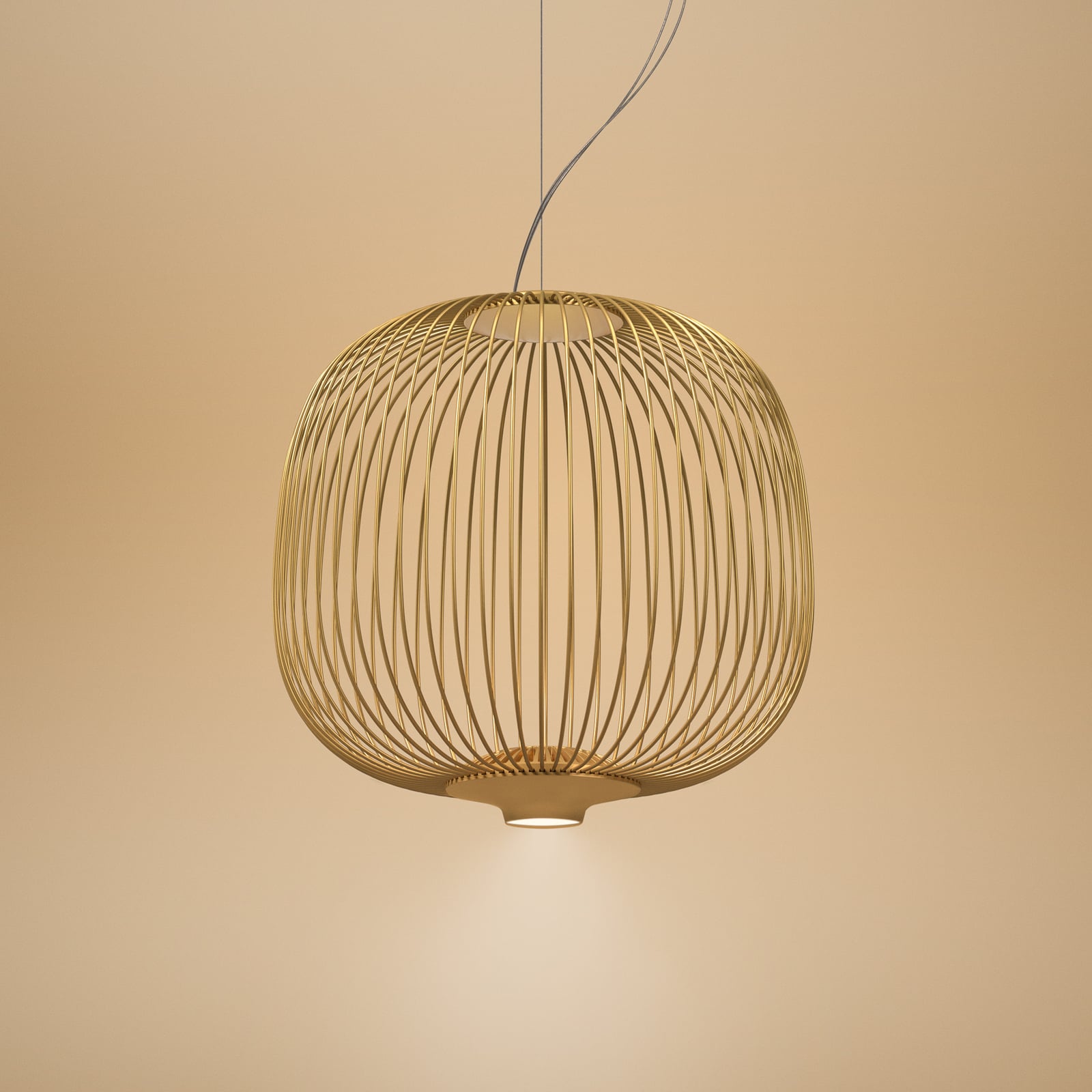 LED pendellampe Spokes 2 piccola dimbar gull Ø34 cm bakside