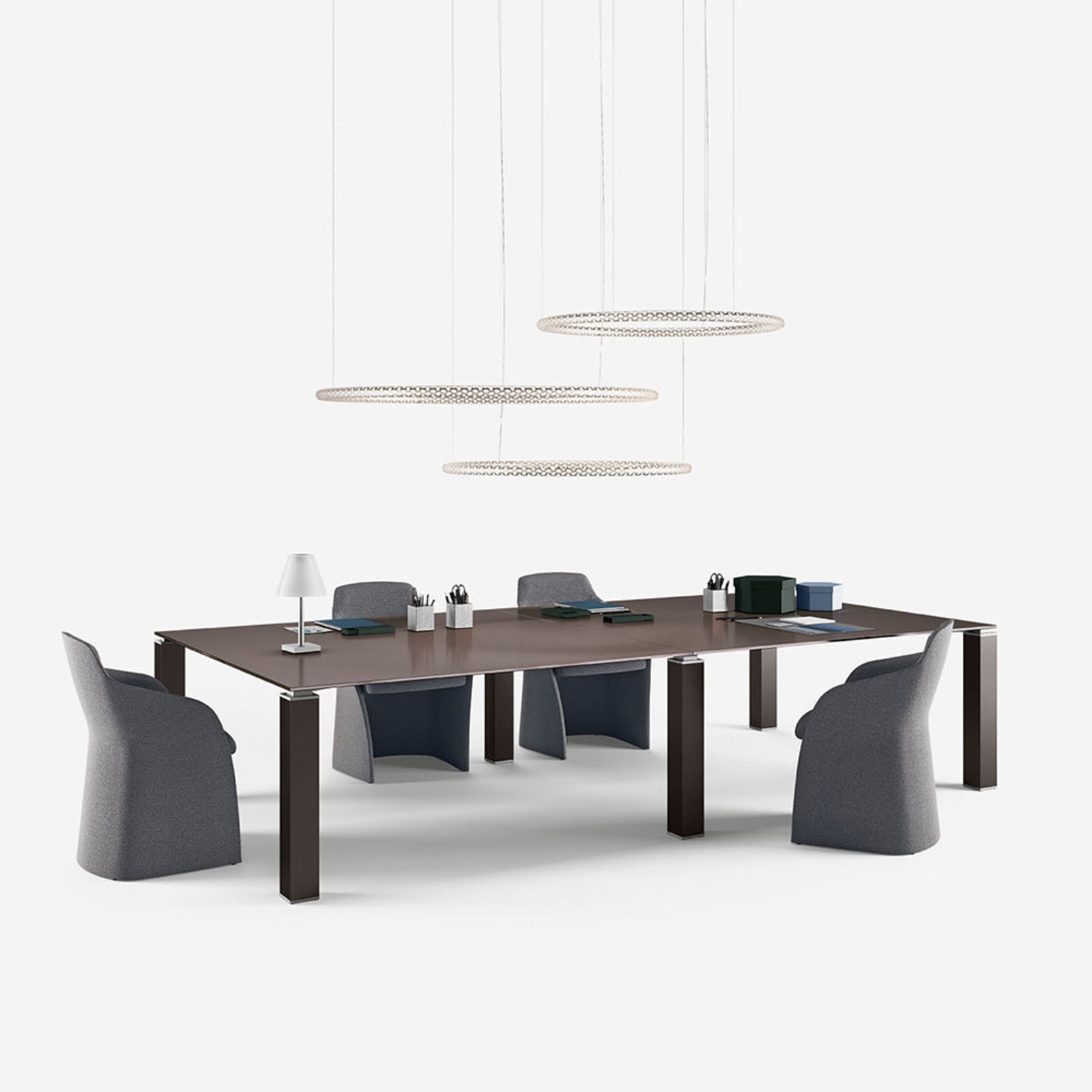 LED pendellampe Squiggle H1 hvit aluminium Ø69 cm nærbilde av lys