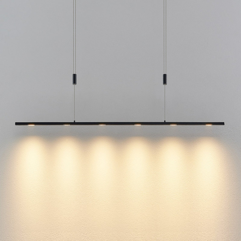 LED pendellampe Stakato 6-lys dimbar svart 120 cm bakside