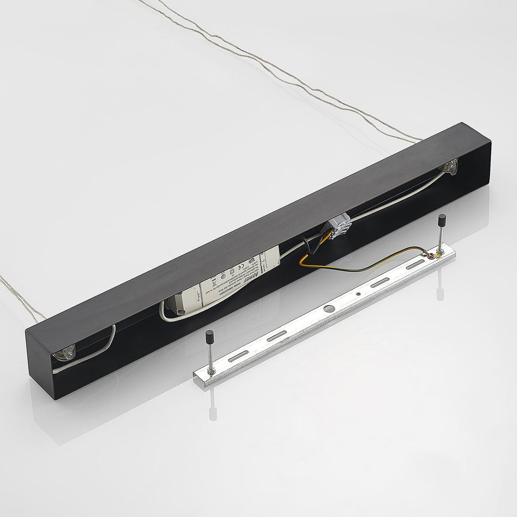 LED pendellampe Stakato 6-lys dimbar svart matt 140 cm fra siden