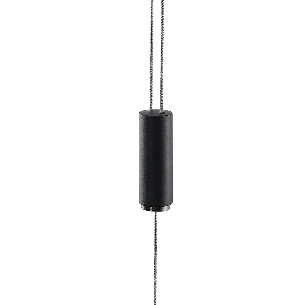 LED pendellampe Stakato 6-lys dimbar svart matt 140 cm lysdetalj