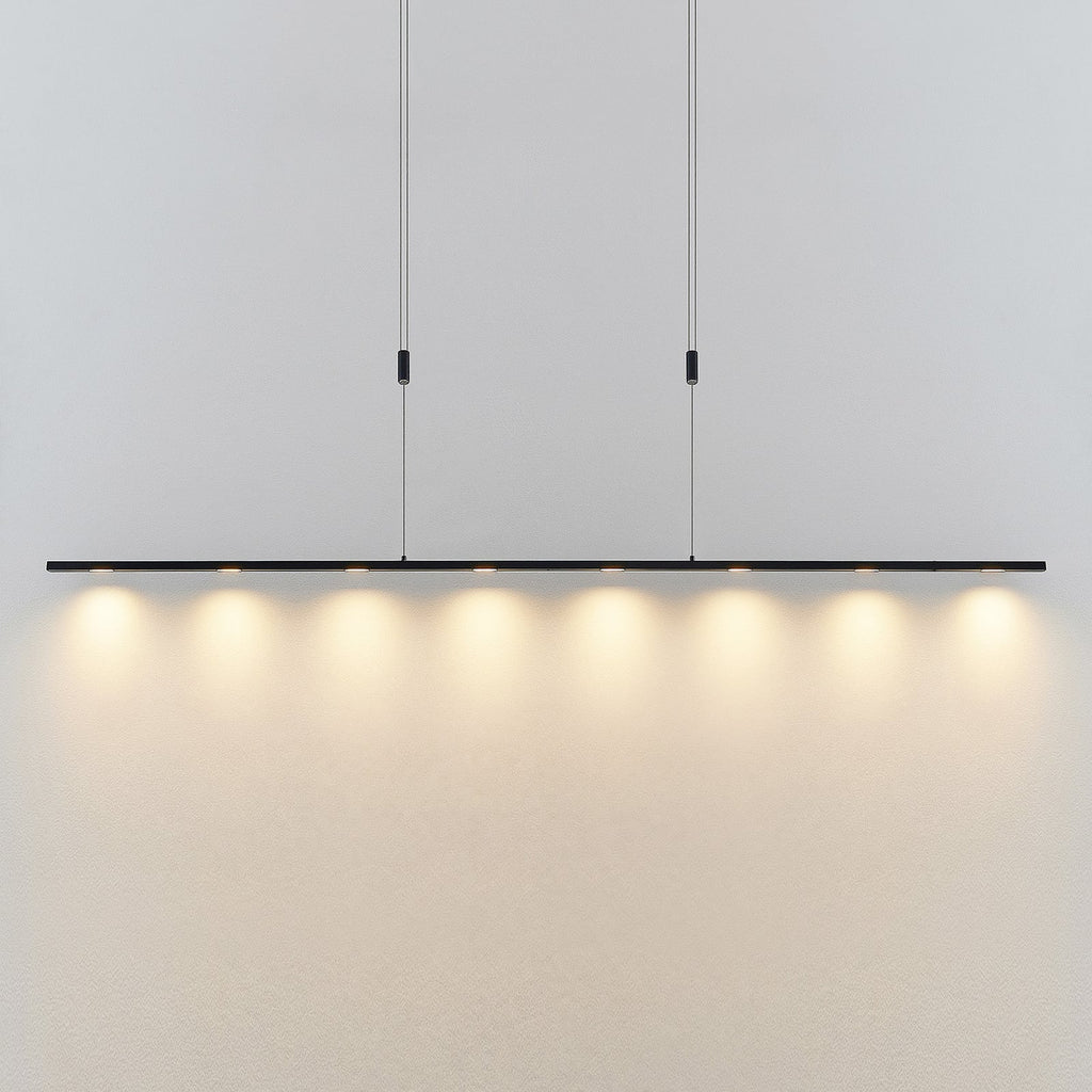 LED pendellampe Stakato 8-lys svart 180 cm dimbar bakside