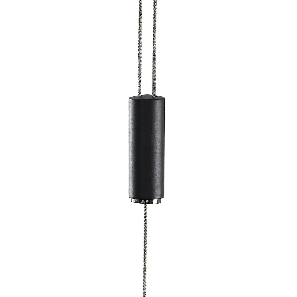 LED pendellampe Stakato 8-lys svart 180 cm dimbar dimmer kontroll