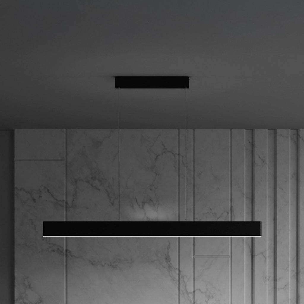 LED pendellampe Step svart aluminium 118,5 cm forfra