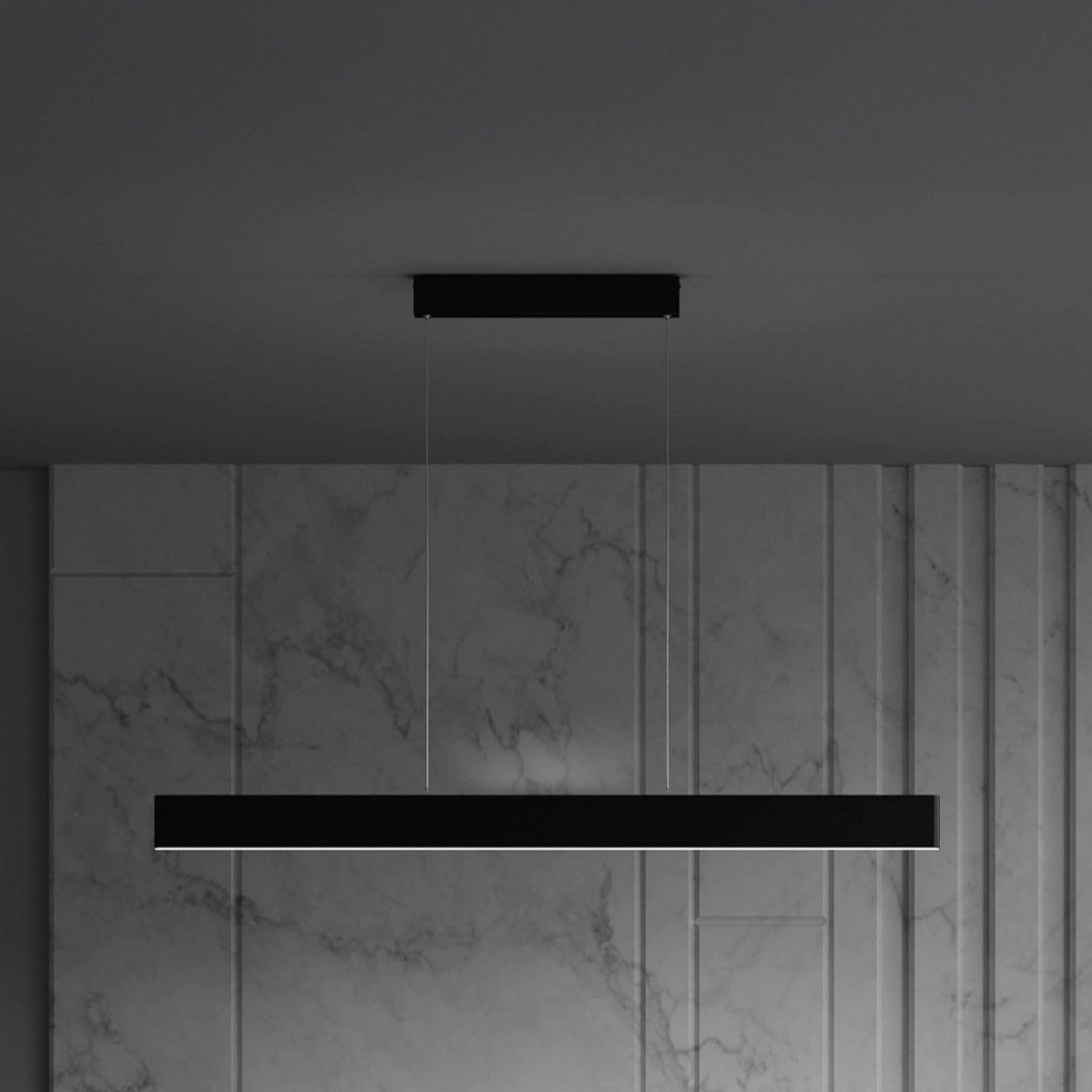 LED pendellampe Step svart aluminium 118,5 cm forfra