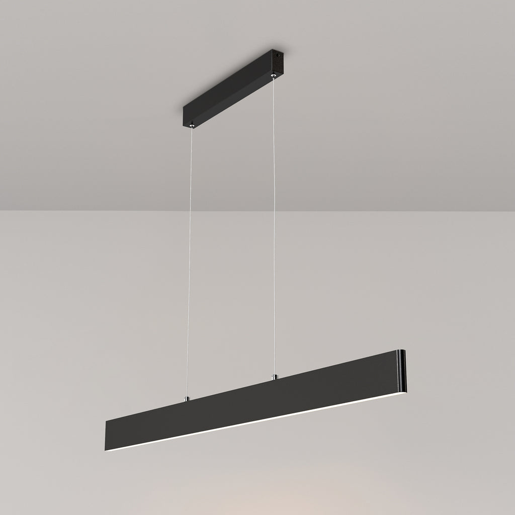 LED pendellampe Step svart aluminium montert i rom