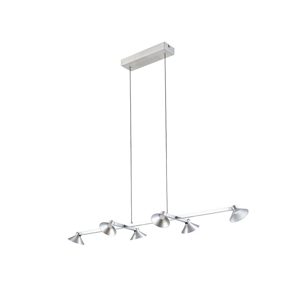 LED pendellampe Steve 6-lys aluminium 113 cm nærbilde