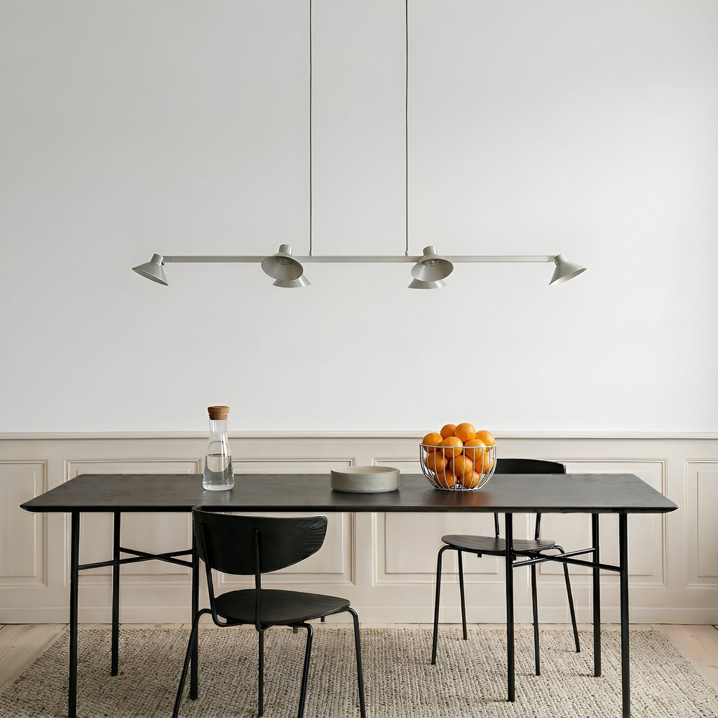 LED pendellampe Steve 6-lys aluminium 113 cm montert i rom