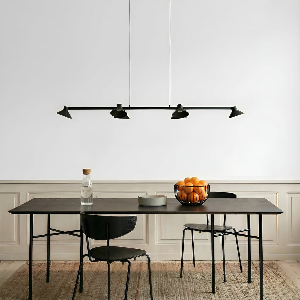 LED pendellampe Steve 6-lys svart montert i rom