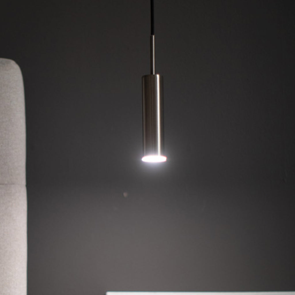 LED pendellampe Stina dimbar nikkel/svart Ø10 cm bakside