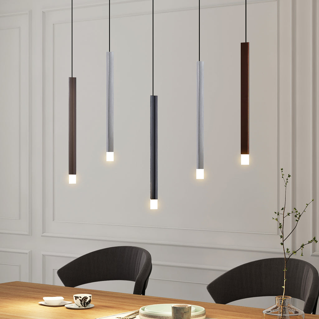 LED pendellampe Stoika 5-lys dimbar aluminium 88 cm forfra