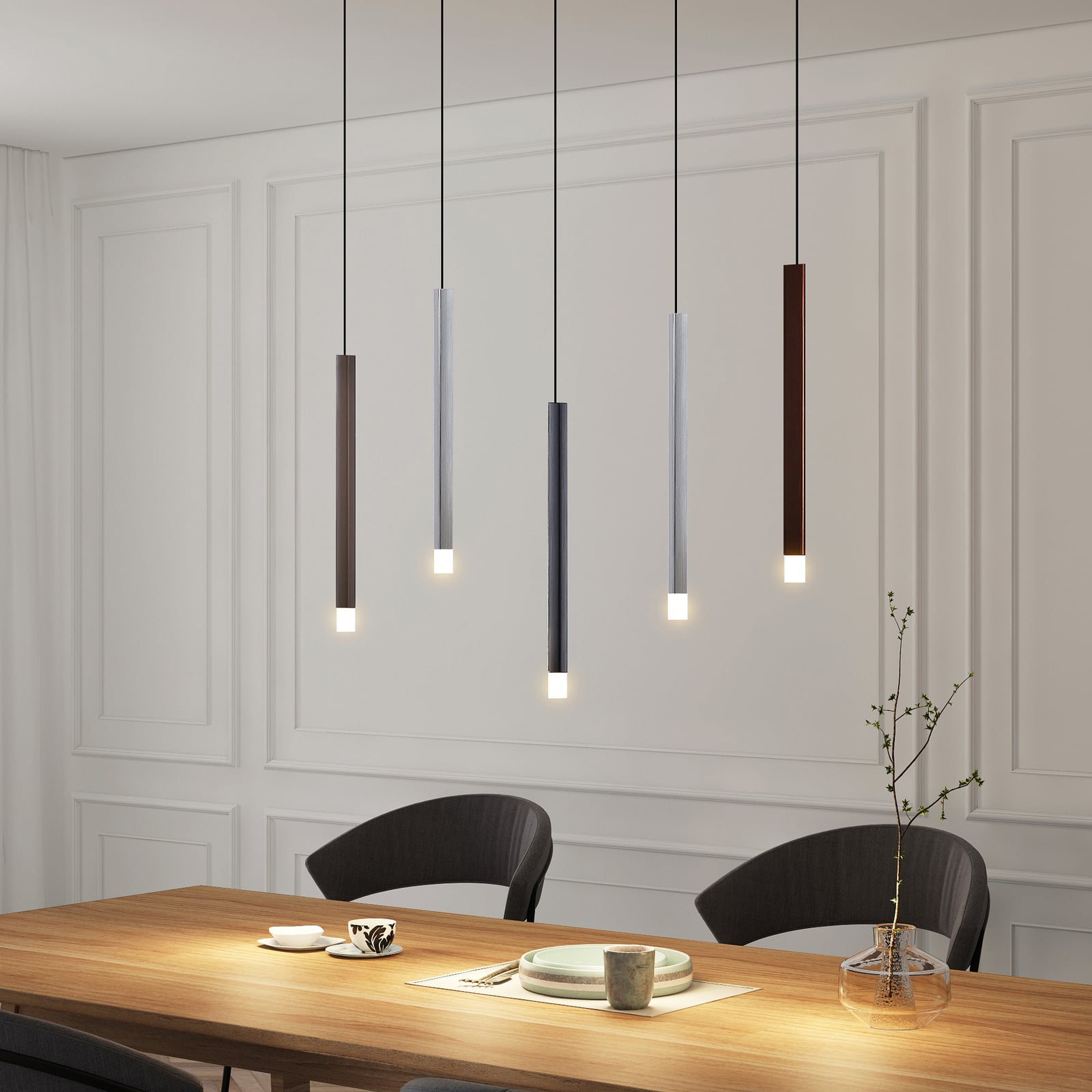 LED pendellampe Stoika sideprofil aluminium 88 cm