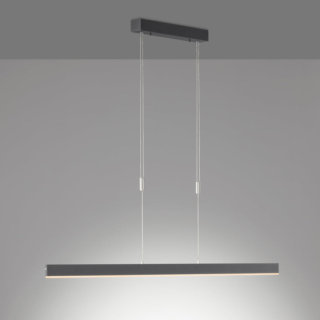 LED pendellampe Straight svart 140 cm dimbar CCT nærbilde av touch-dimmer