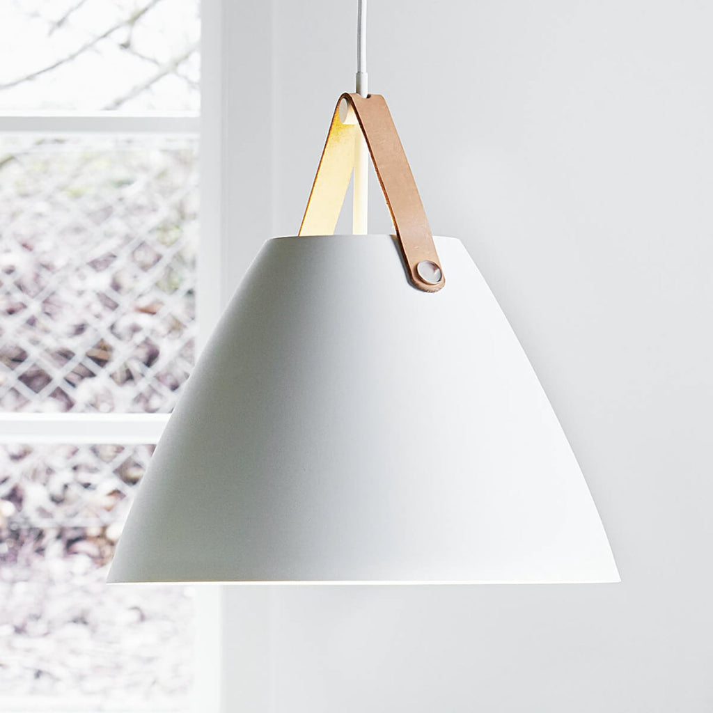 LED pendellampe Strap 36 metall dimbar Ø36 cm E27 hvit forfra