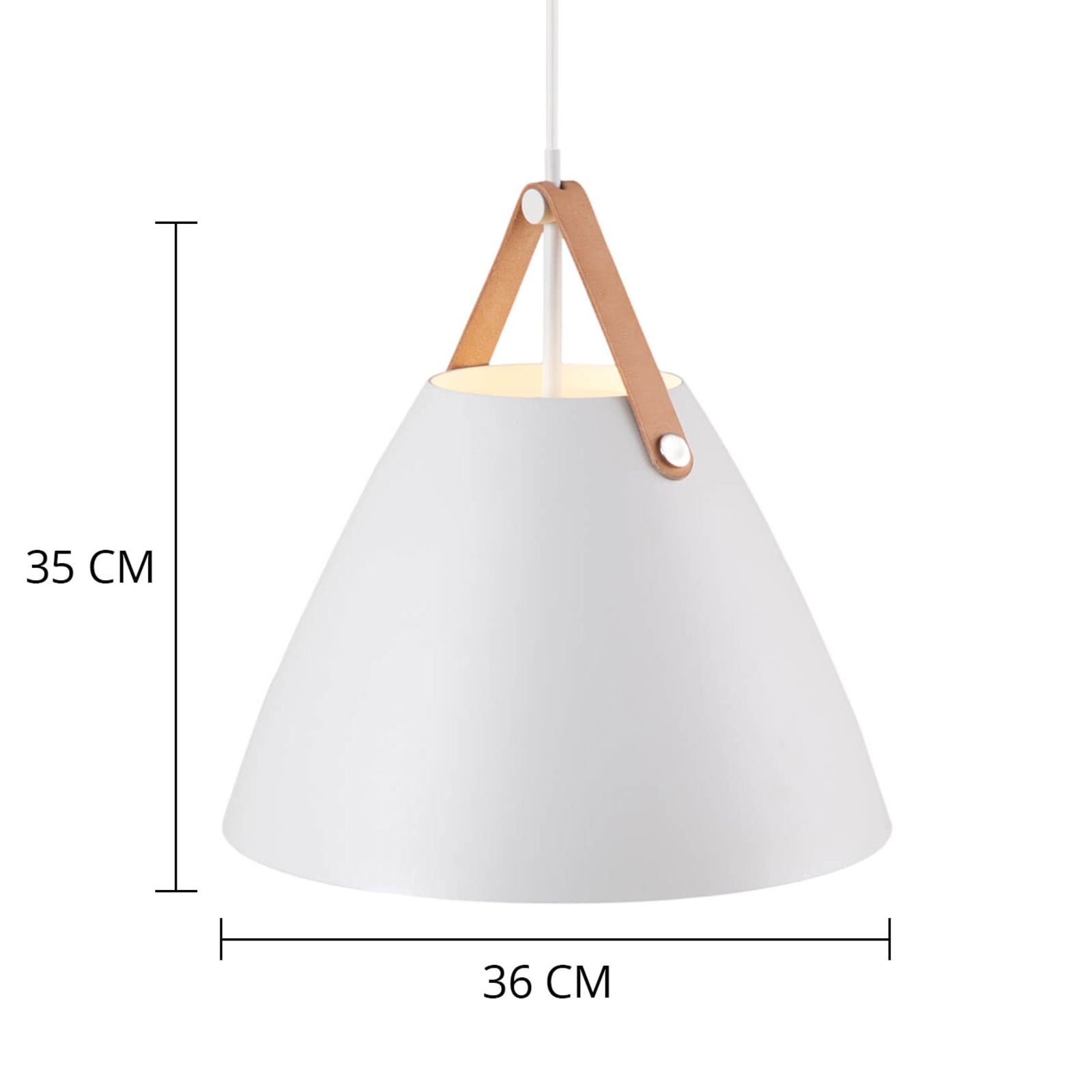 LED pendellampe Strap 36 metall dimbar Ø36 cm E27 hvit metallskjerm