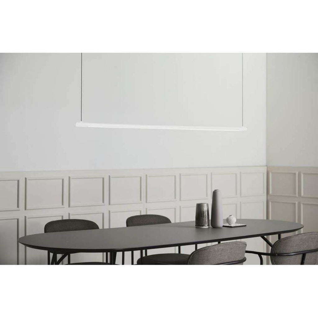 LED pendellampe Straw 150 hvit aluminium dimbar 150 cm lysdetalj