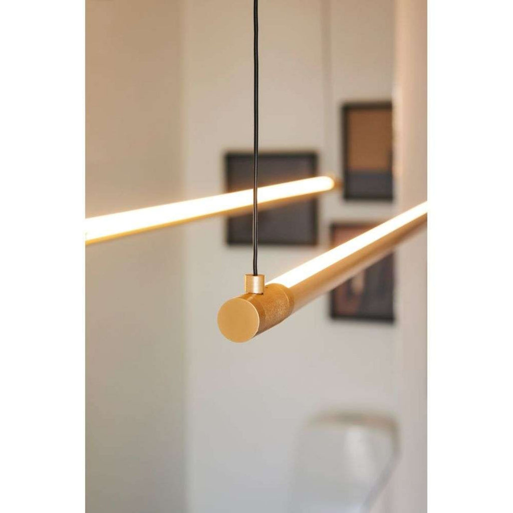 LED pendellampe Straw 200 gull aluminium nærbilde av gullfarge