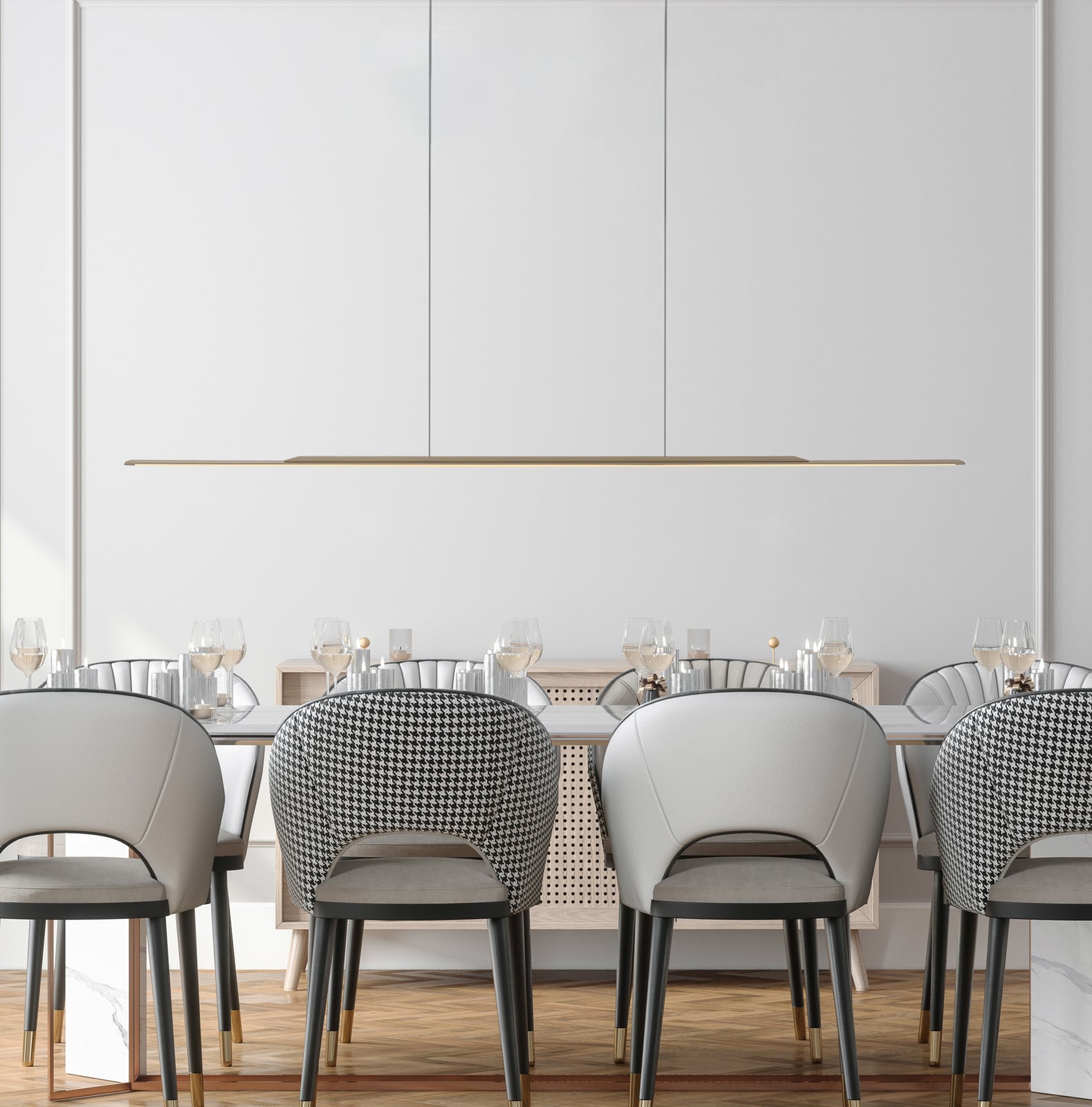 LED pendellampe Surface aluminium bronse 160 cm dimbar forfra