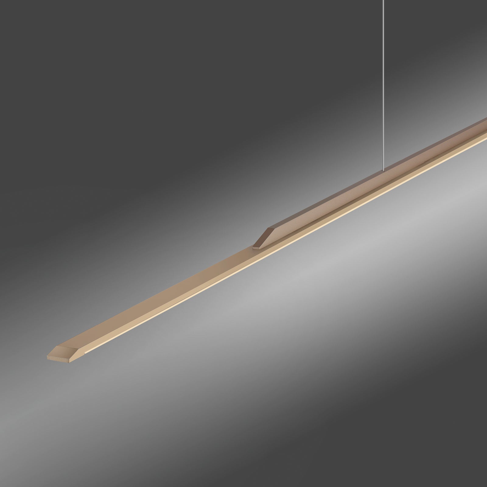 LED pendellampe Surface aluminium bronse 160 cm dimbar lysdetalj