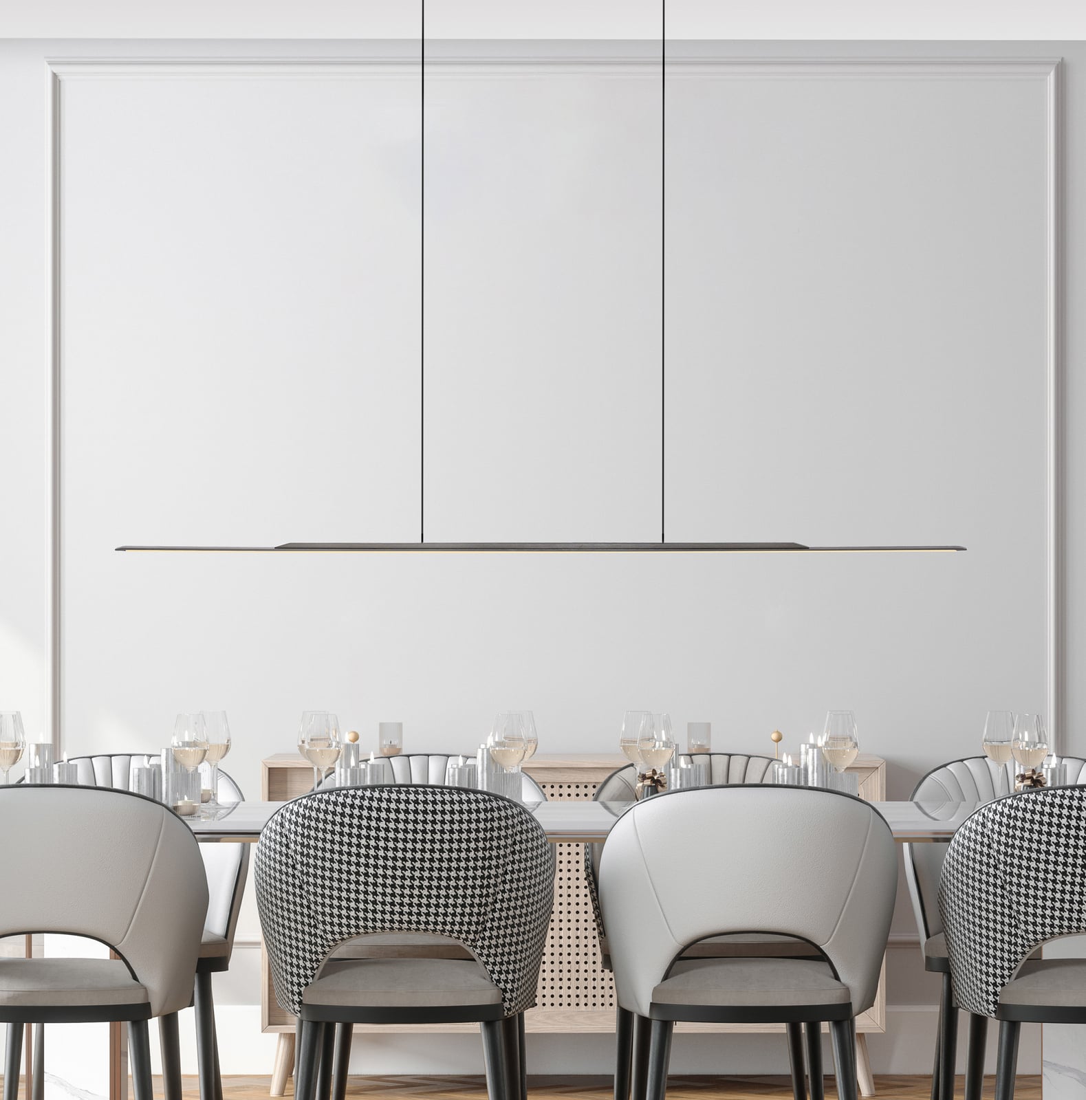 LED pendellampe Surface grå aluminium 160 cm dimbar 25W forfra