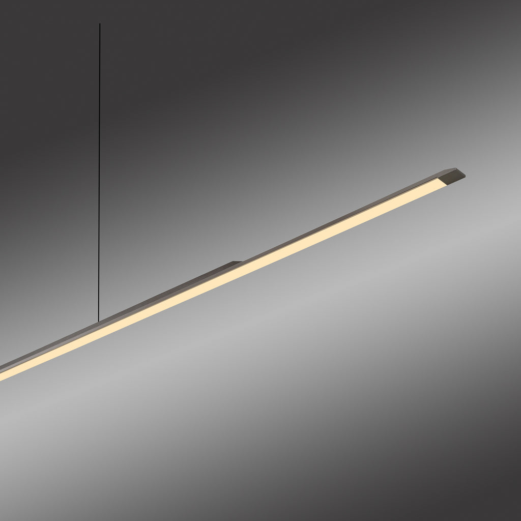LED pendellampe Surface grå aluminium 160 cm dimbar 25W satinert akryl-diffusor