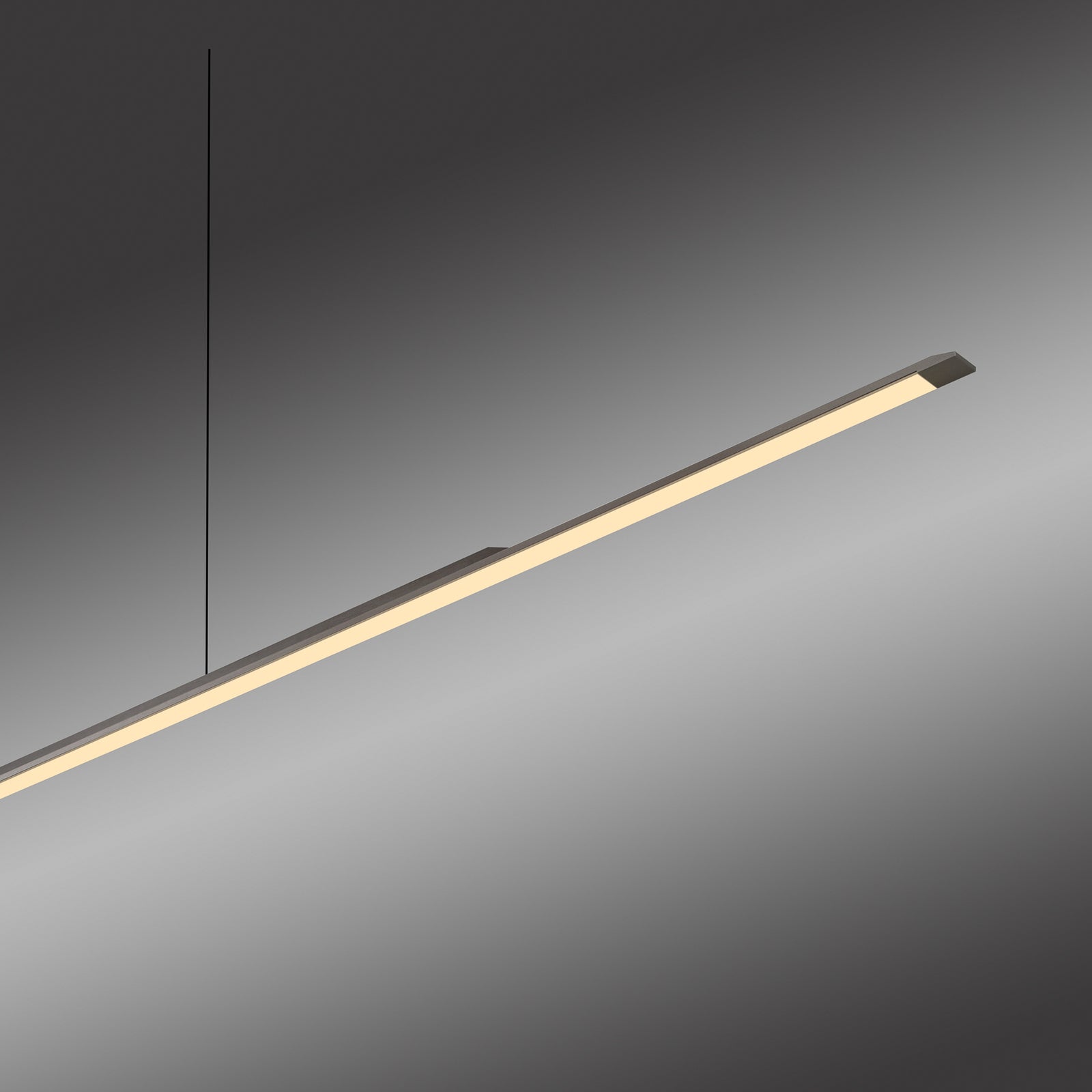 LED pendellampe Surface grå aluminium 160 cm dimbar 25W satinert akryl-diffusor