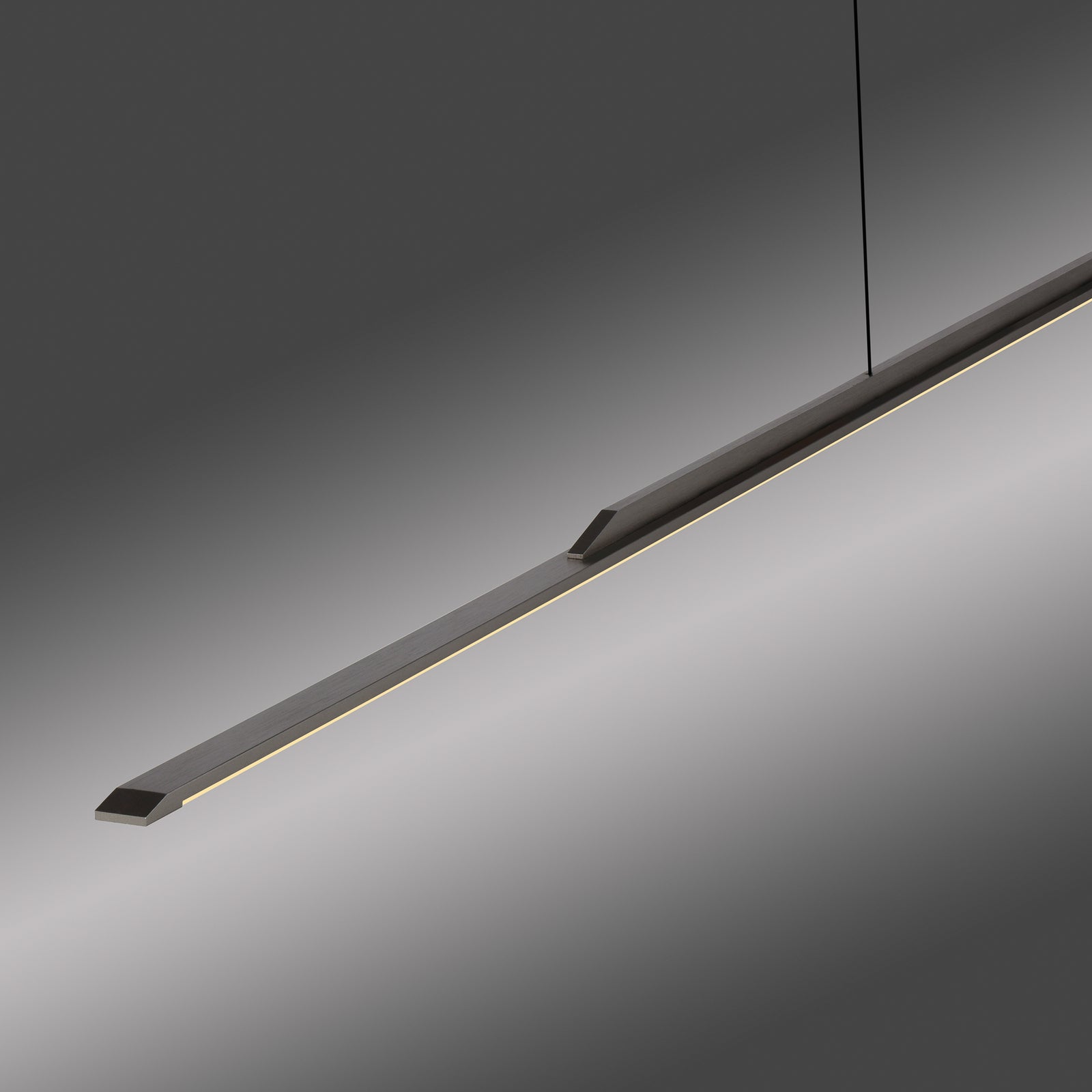 LED pendellampe Surface grå aluminium 160 cm dimbar 25W detalj av aluminiumskropp