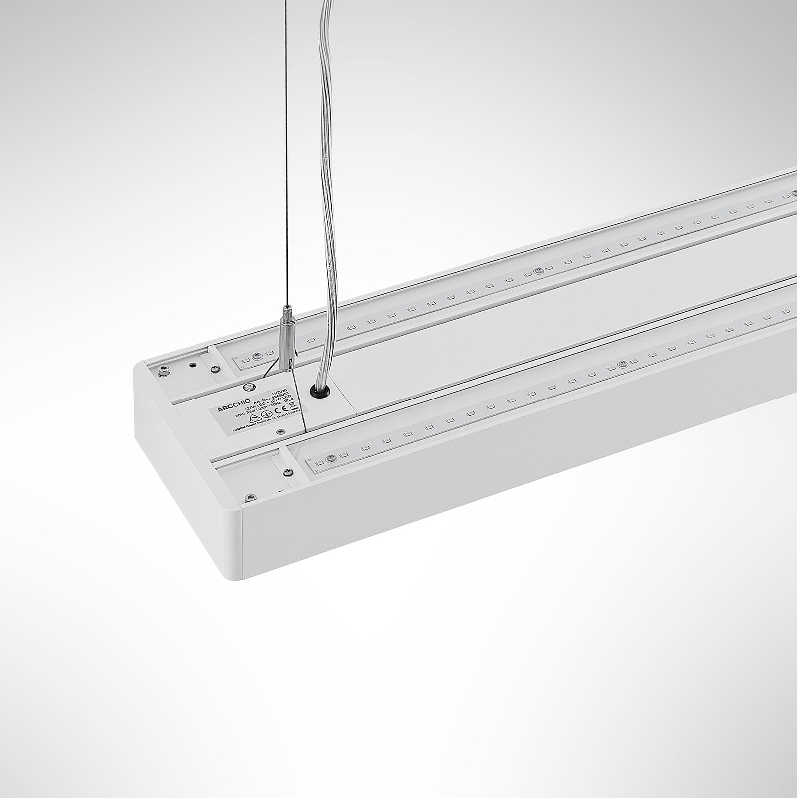 LED pendellampe Susi opp og ned dimbar DALI hvit 120 cm side