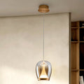 LED pendellampe Suspiro glass gull/amber Ø18 cm forfra