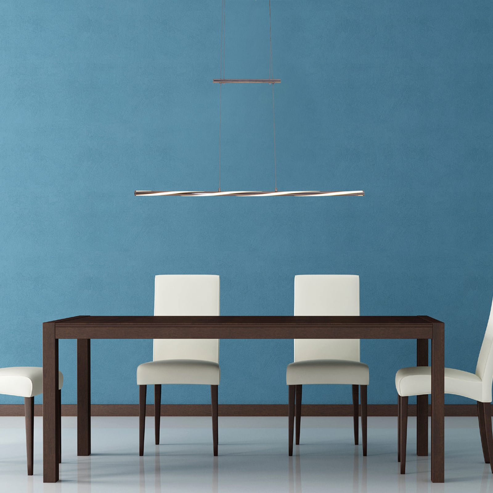 LED pendellampe Swirl dimbar høydejusterbar krom 100 cm 21W bakside