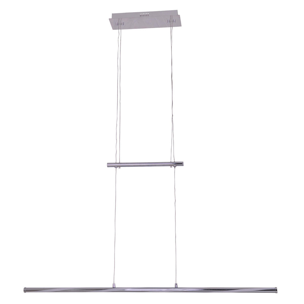 LED pendellampe Swirl dimbar høydejusterbar krom 100 cm 21W montert i rom