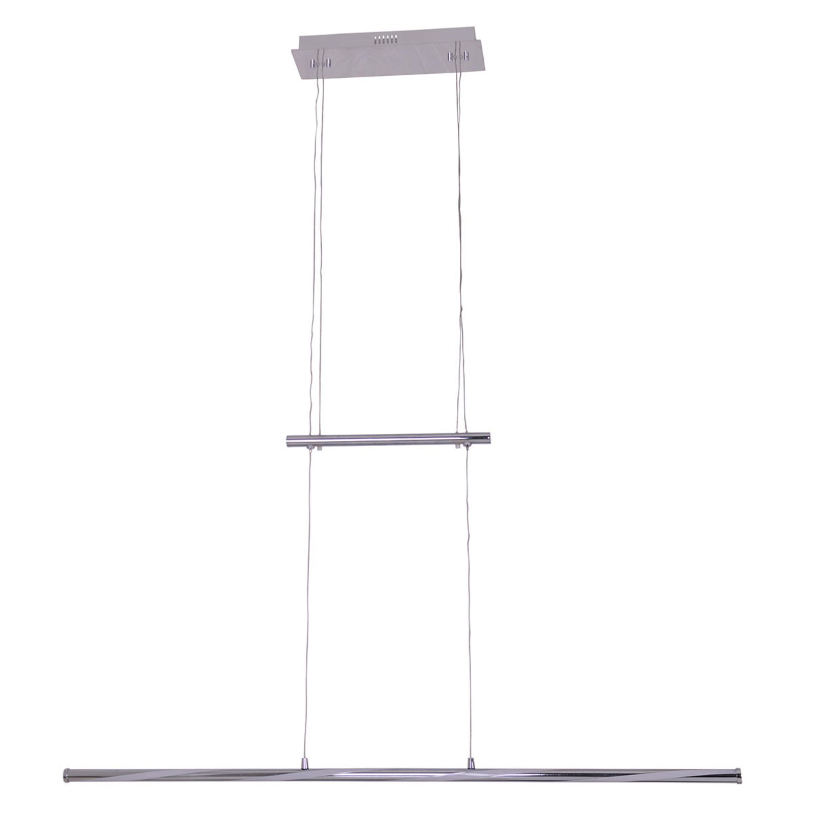 LED pendellampe Swirl dimbar høydejusterbar krom 100 cm 21W montert i rom