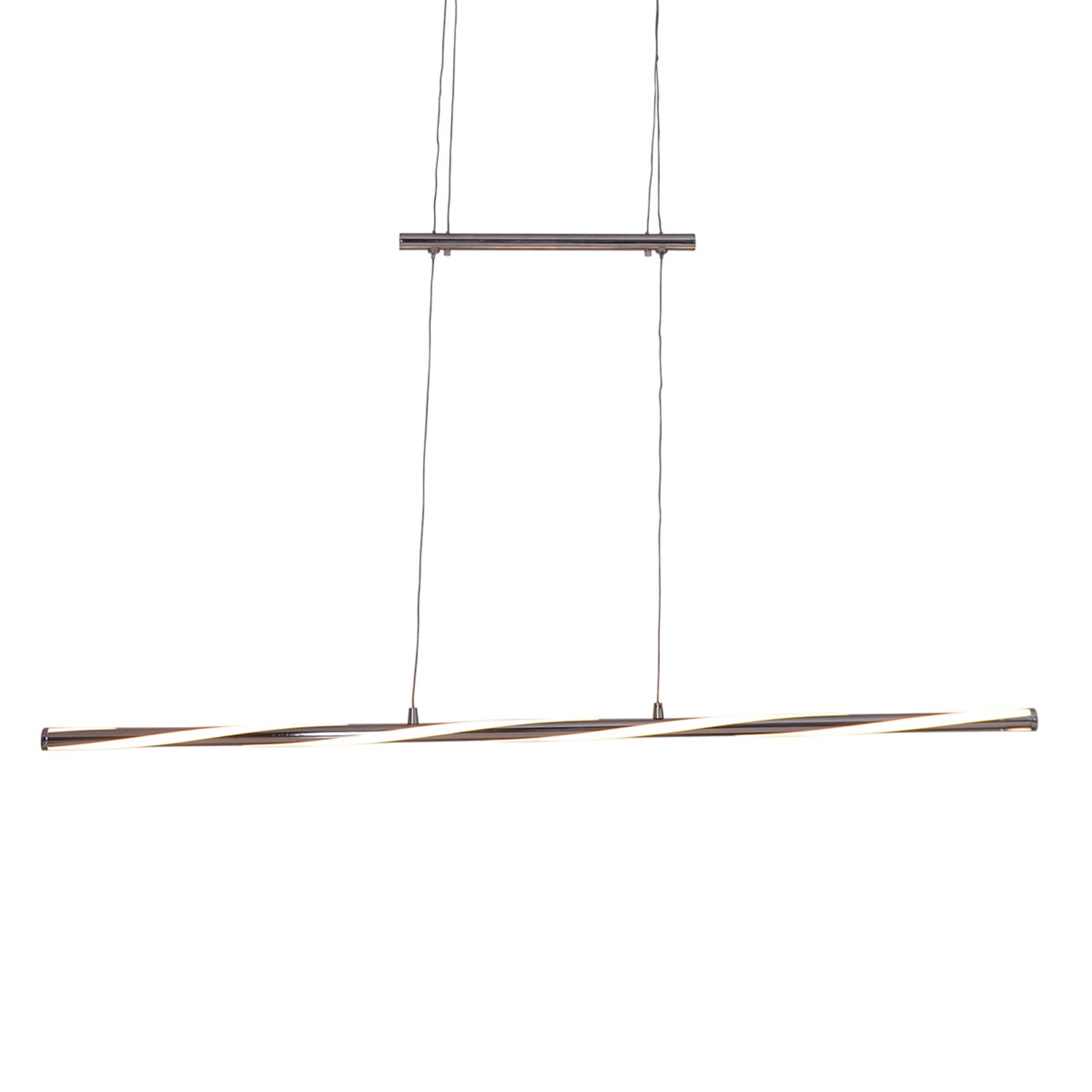 LED pendellampe Swirl dimbar høydejusterbar krom 100 cm 21W nærbilde av pendel