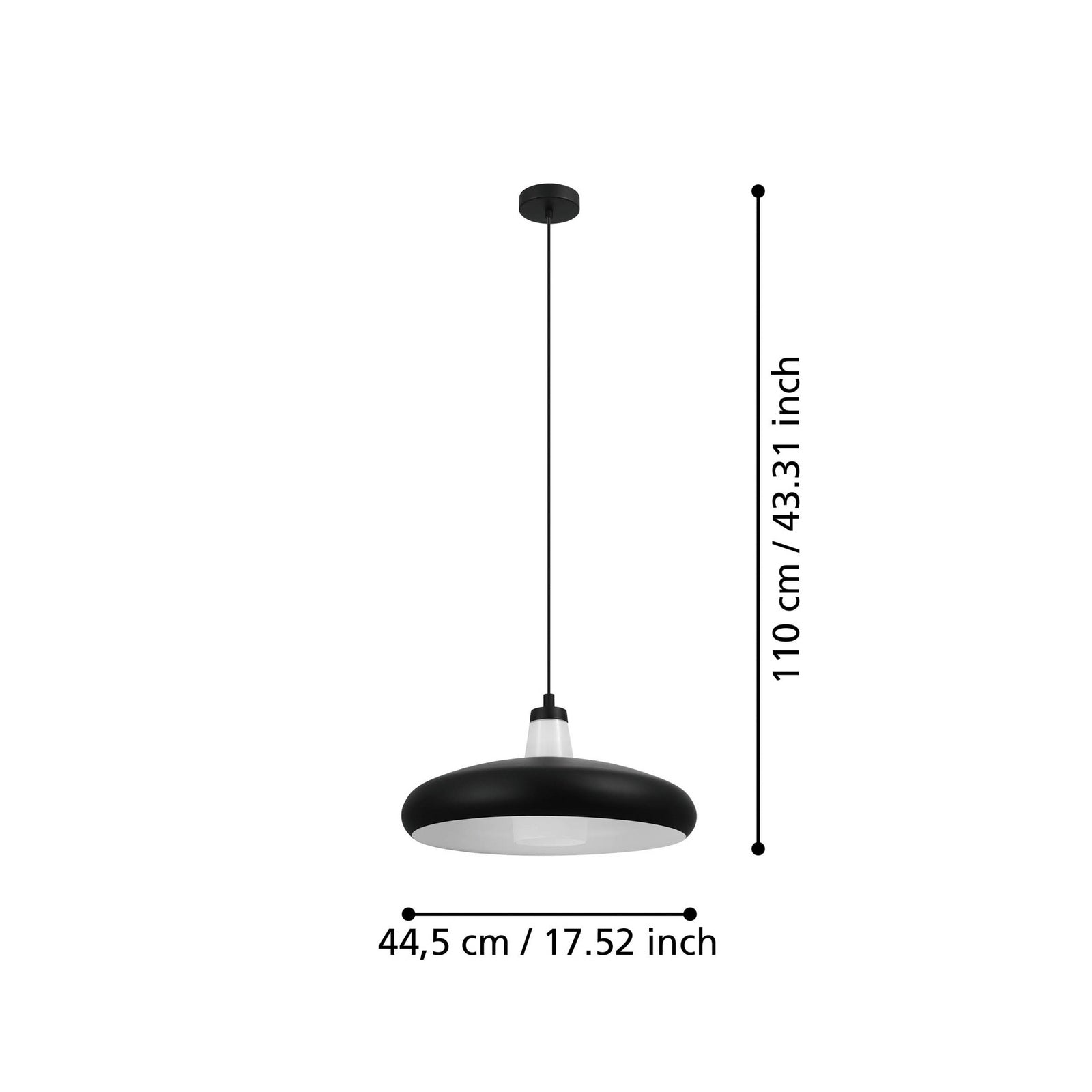 LED pendellampe Tabanera-C dimbar Ø44,5 cm RGB CCT detalj av glassdiffusor