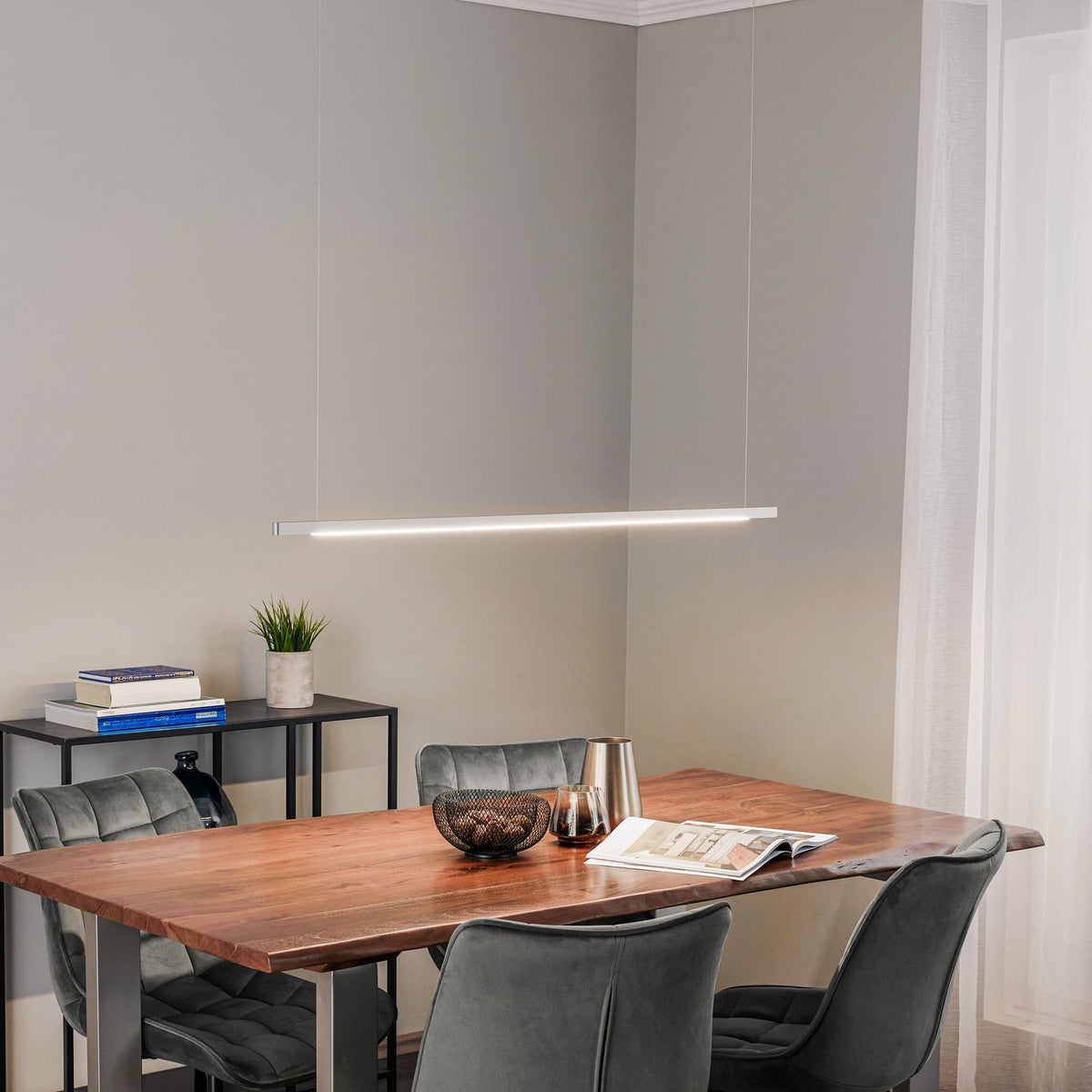 LED pendellampe Talon aluminium 118 cm inkludert LED-lyskilde