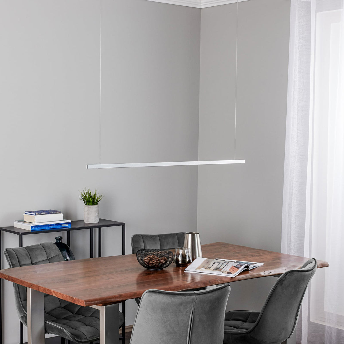 LED pendellampe Talon aluminium 118 cm detalj av overflate
