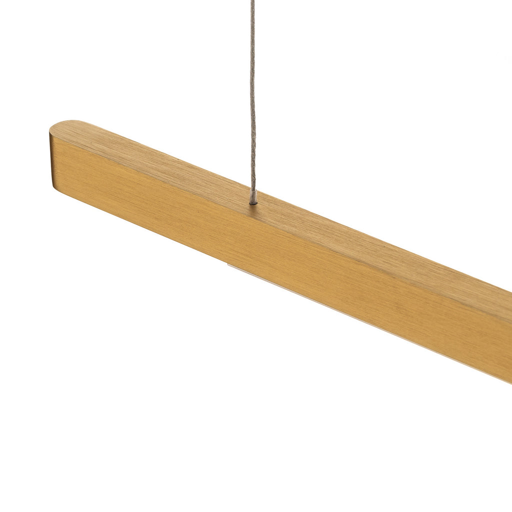 LED pendellampe Talon aluminium messing nærbilde av geststyring
