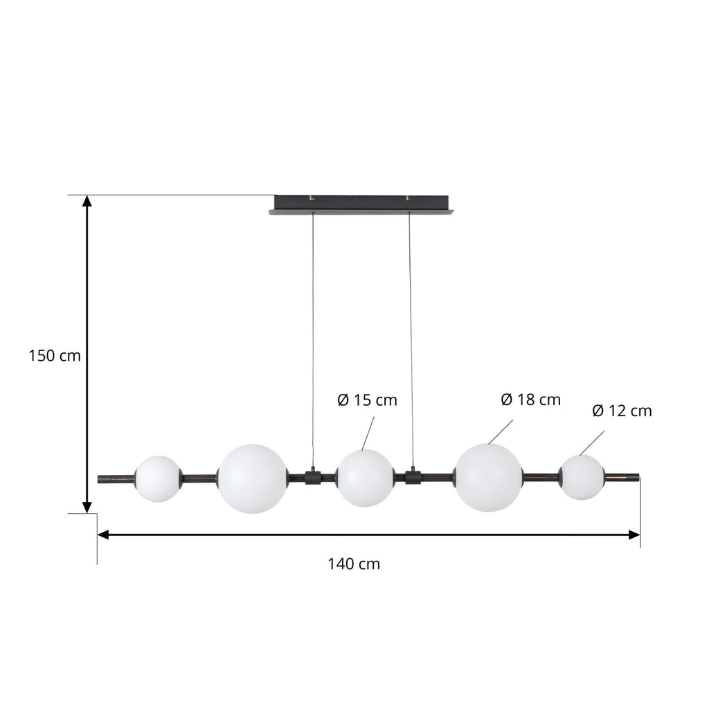 LED pendellampe Tanira svart/hvit detalj av lampe
