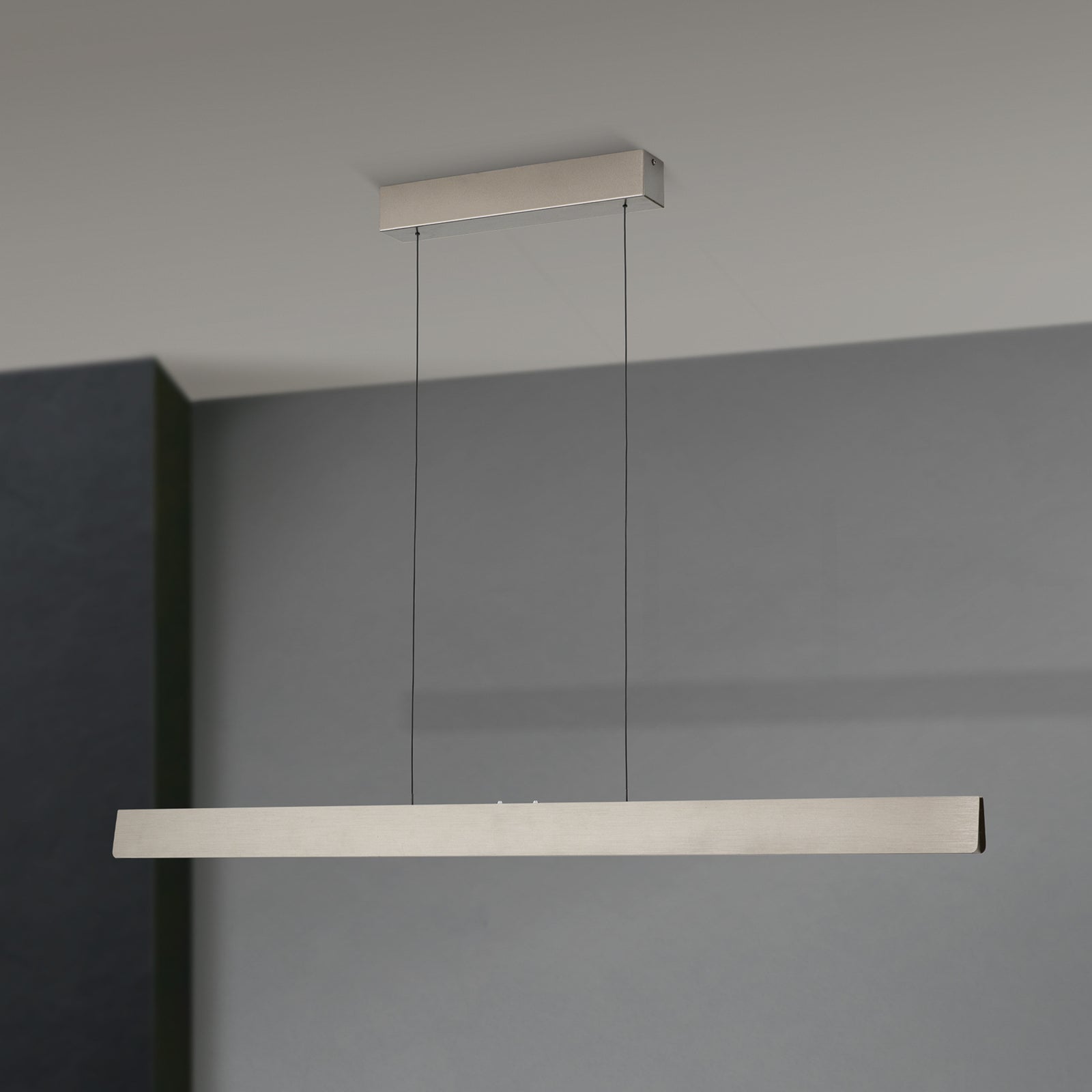 LED pendellampe Tara dimbar CCT matt nikkel detalj av dimmer