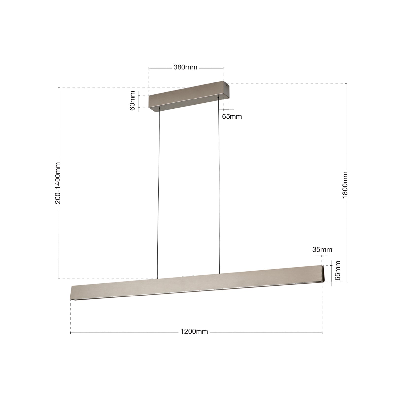 LED pendellampe Tara dimbar CCT matt nikkel over spisebord