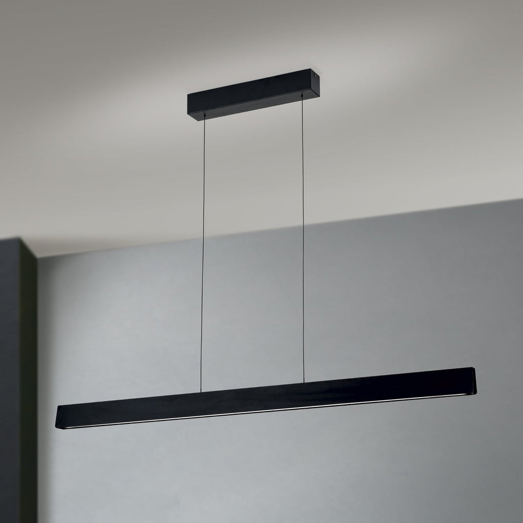 LED pendellampe Tara svart aluminium 120 cm 44W dimbar CCT forfra