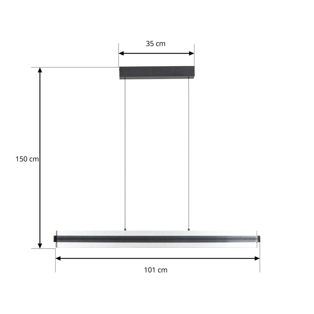 LED pendellampe Tarnin dimbar svart nikkel detalj av materiale