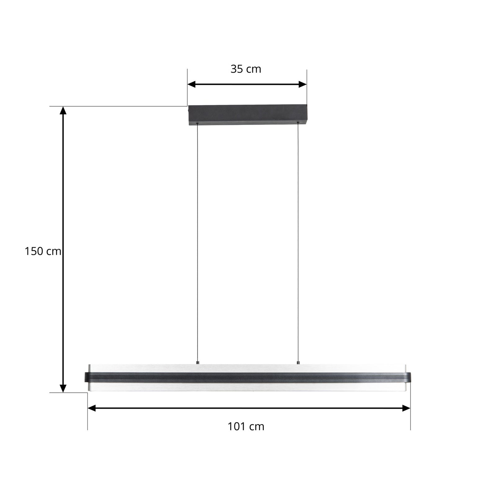 LED pendellampe Tarnin dimbar svart nikkel detalj av materiale