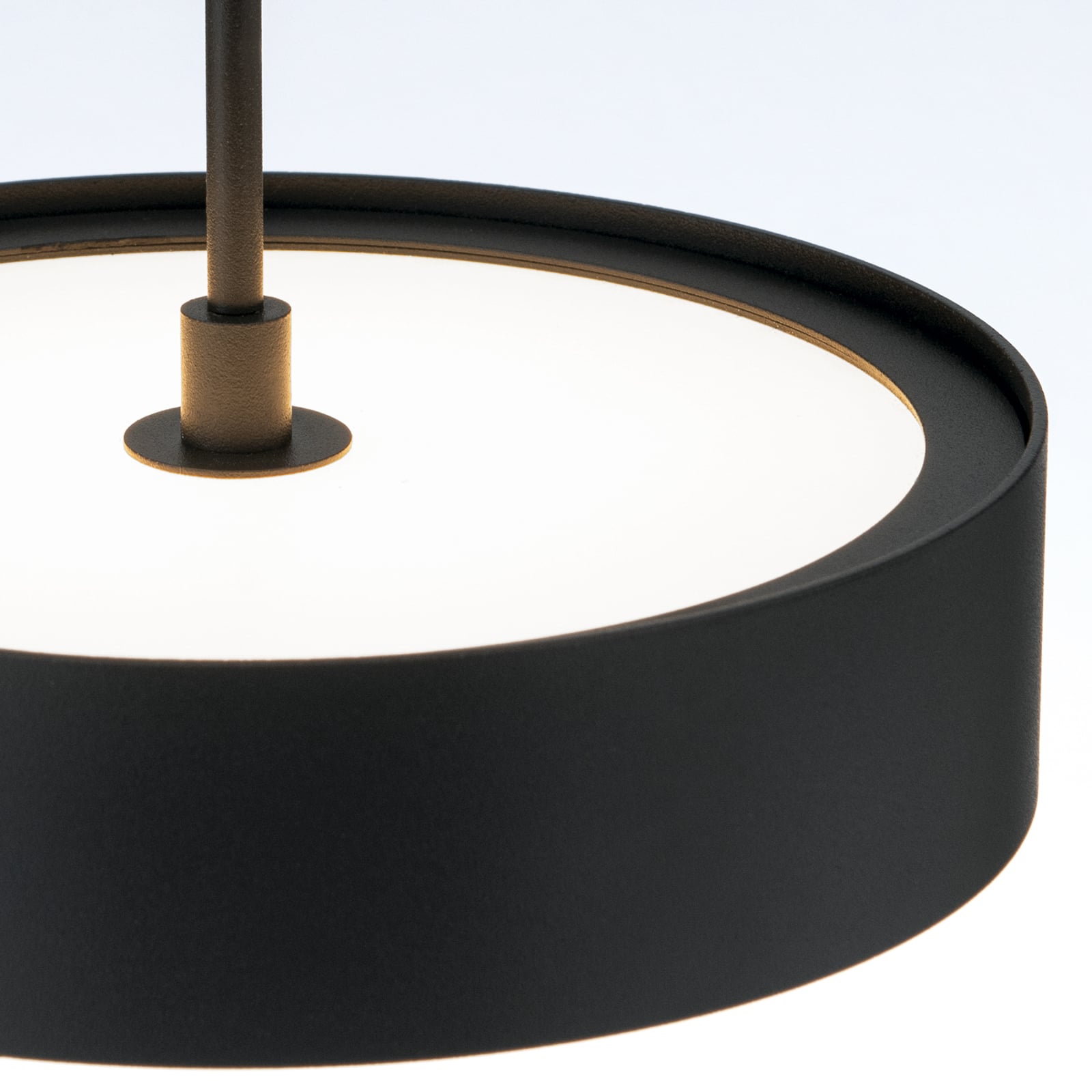 LED pendellampe Teide 3-lys svart metall dimbar detalj av lampehoder